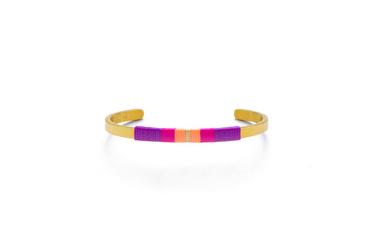 Pulseira Média - Violeta/fucsia/laranja néon