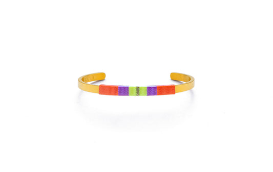 Pulseira Média - Laranja neon/malva/amarelo neon