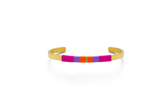 Pulseira Média - Magenta/lilás/ laranja néon