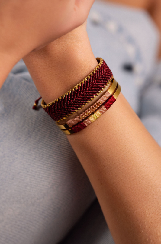 Medium Bracelet - Cerise/nude/off-white