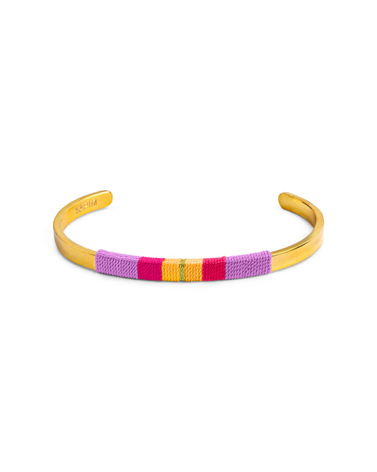 Medium Bracelet - Mauve/magenta/neon orange