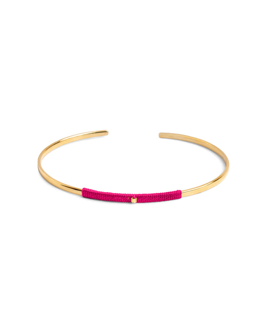 Pulseira de Aço Fina - Rosas e Lilás