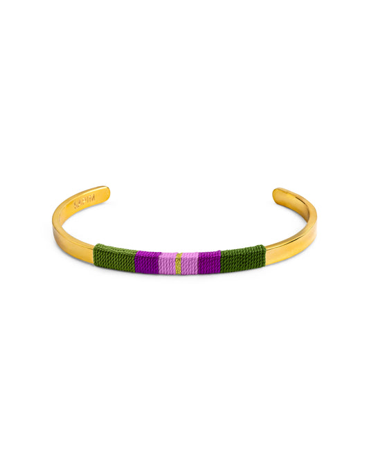 Pulseira Média - Verde musgo/violeta/malva