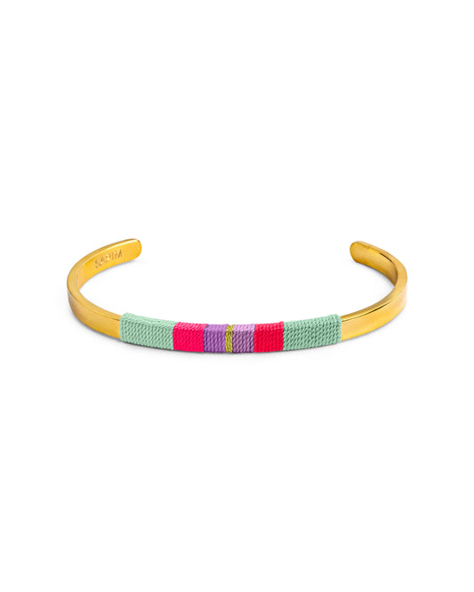 Pulseira Média - Verde menta/rosa neon/lilas