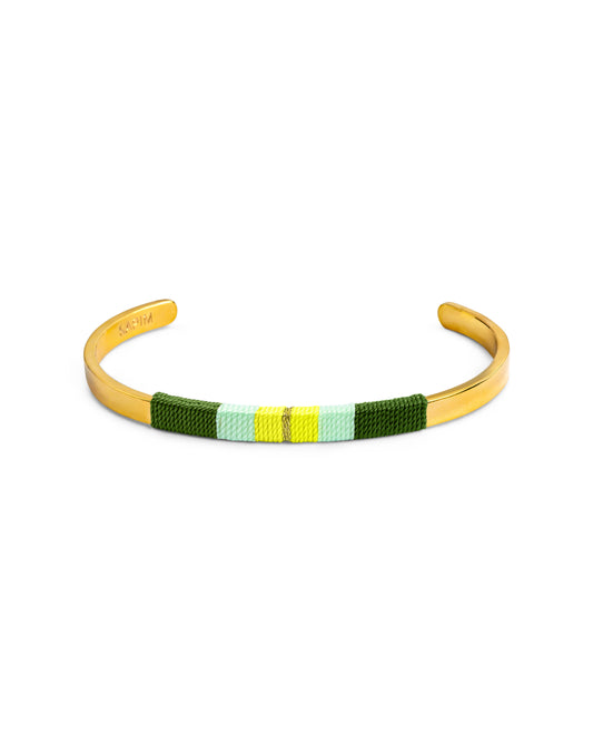 Pulseira Média - Verde musgo/menta/amarelo néon