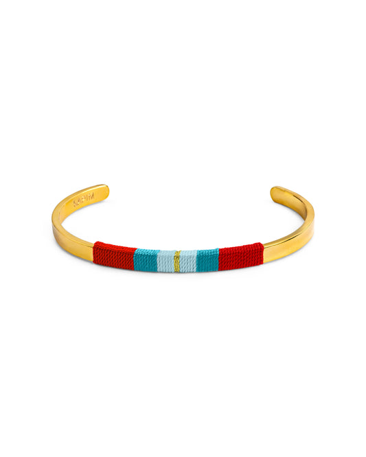 Medium Bracelet - Red/turquoise/aqua blue