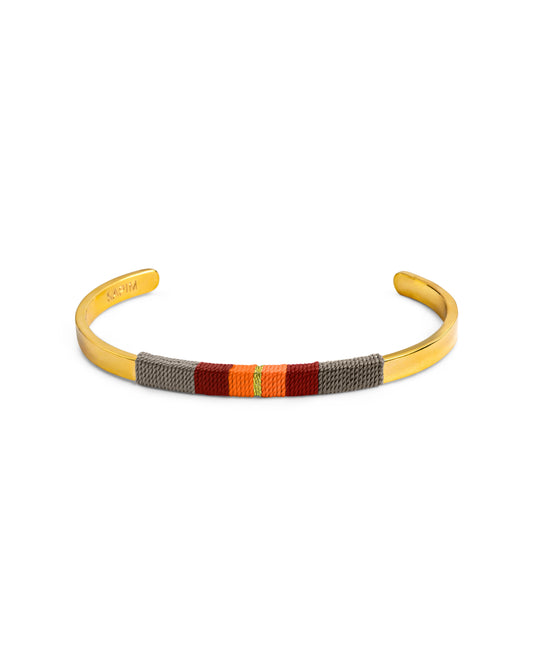 Pulseira Média - Cinzento/burgundy/laranja