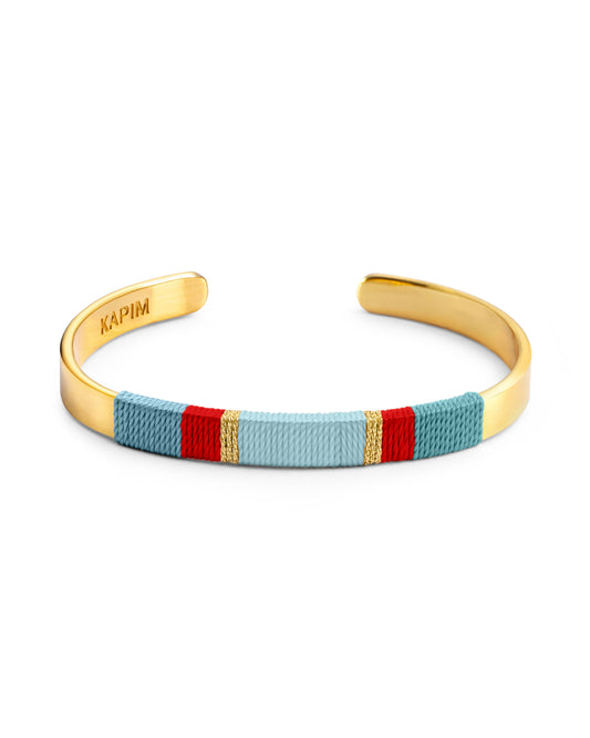 Pulseira Larga - Turquesa/encarnado/azul água