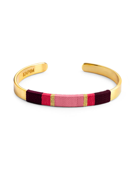Pulseira Larga - Vinho/rosa escuro/rosa