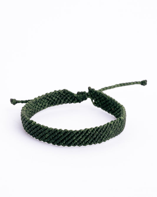 Pulseira de Homem Trançada Verde Escuro