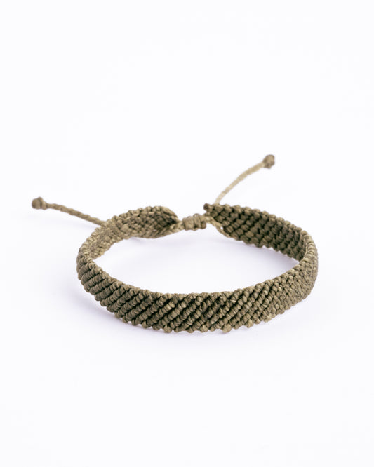 Pulseira de Homem Trançada Kaki