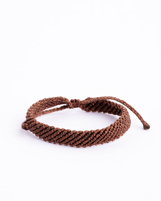 Pulseira de Homem Trançada Castanho
