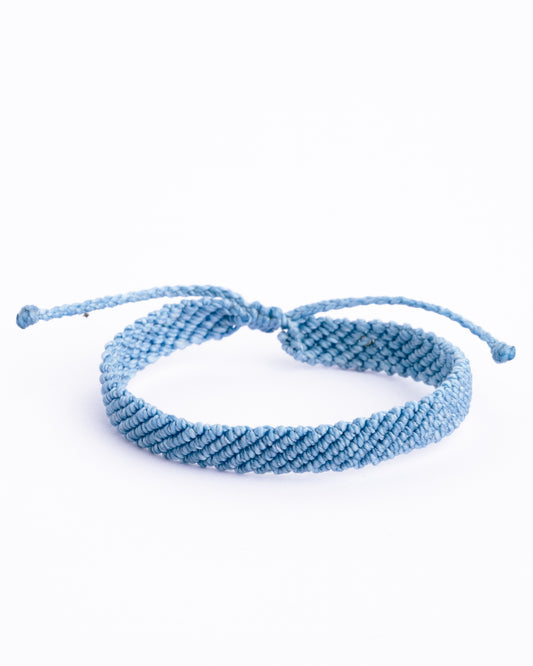Pulseira de Homem Trançada Azul Claro