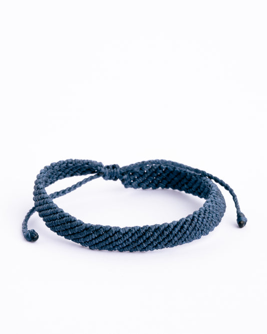Pulseira de Homem Trançada Azul Escuro