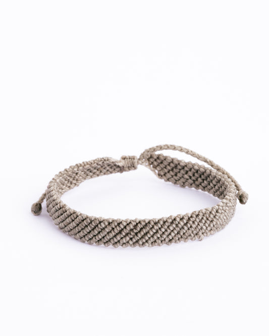 Pulseira de Homem Trançada Cinzento Claro