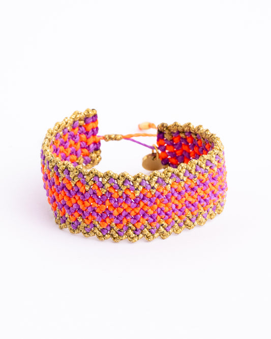 Pulseira "Missoni" Lilás e rosa néon
