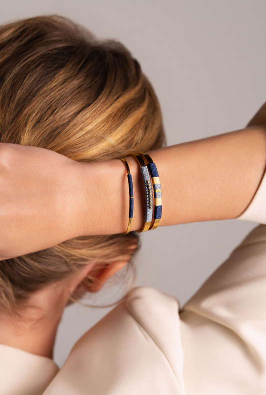 Pulseira Bolinhas Azul Acinzentado
