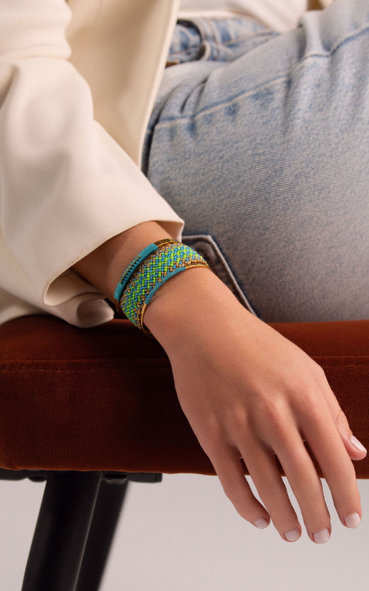 Pulseira de Bolinhas Turquesa