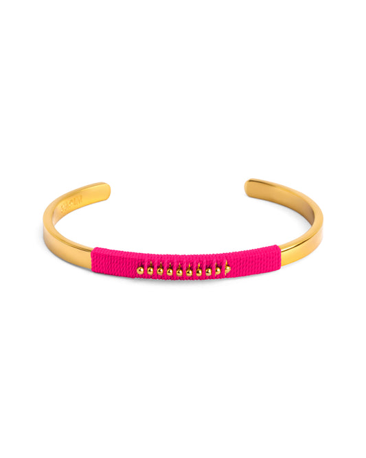 Pulseira de Bolinhas Magenta