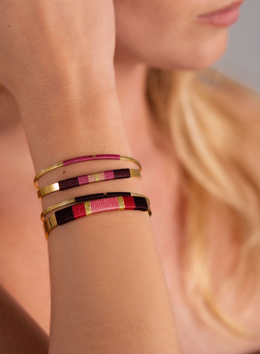 Pulseira Média - Vinho/rosa velho/nude