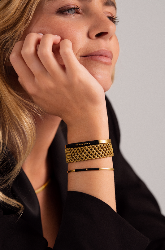 Pulseira de Bolinhas Preta